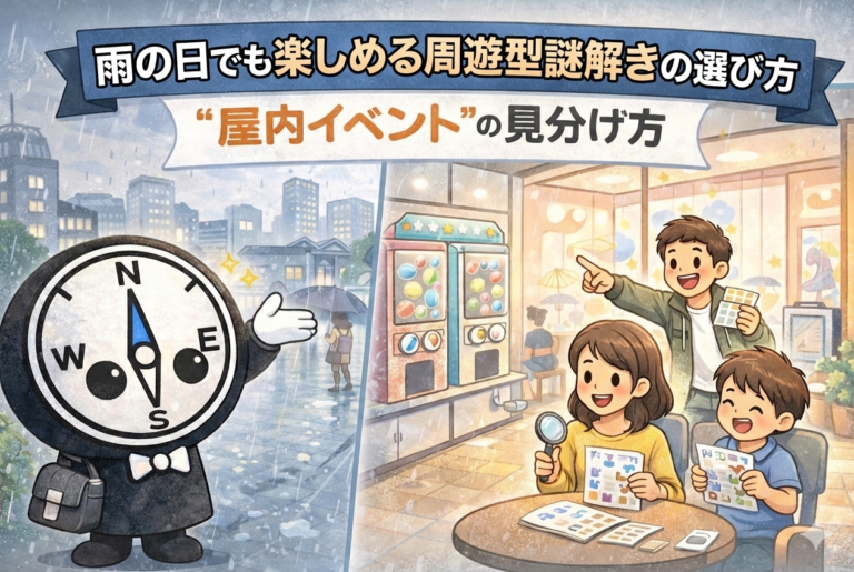 雨の日でも楽しめる周遊型謎解きの選び方｜“屋内イベント”の見分け方